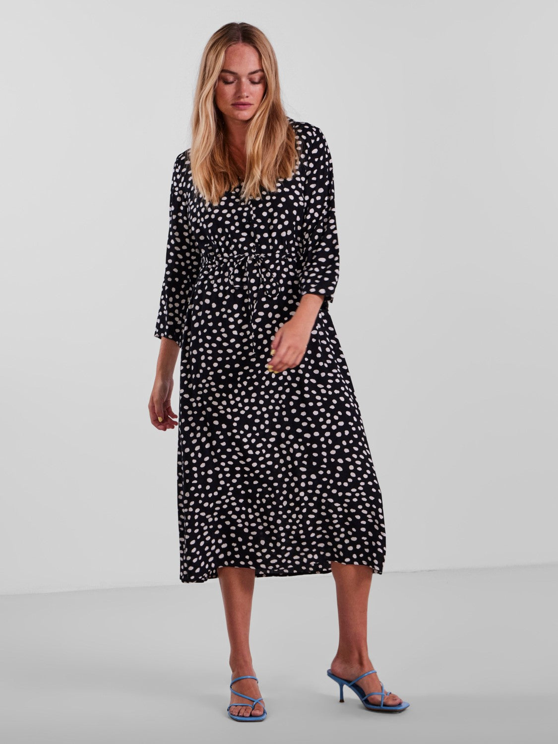 Sawyer Midi Dress (Bright White Dot)