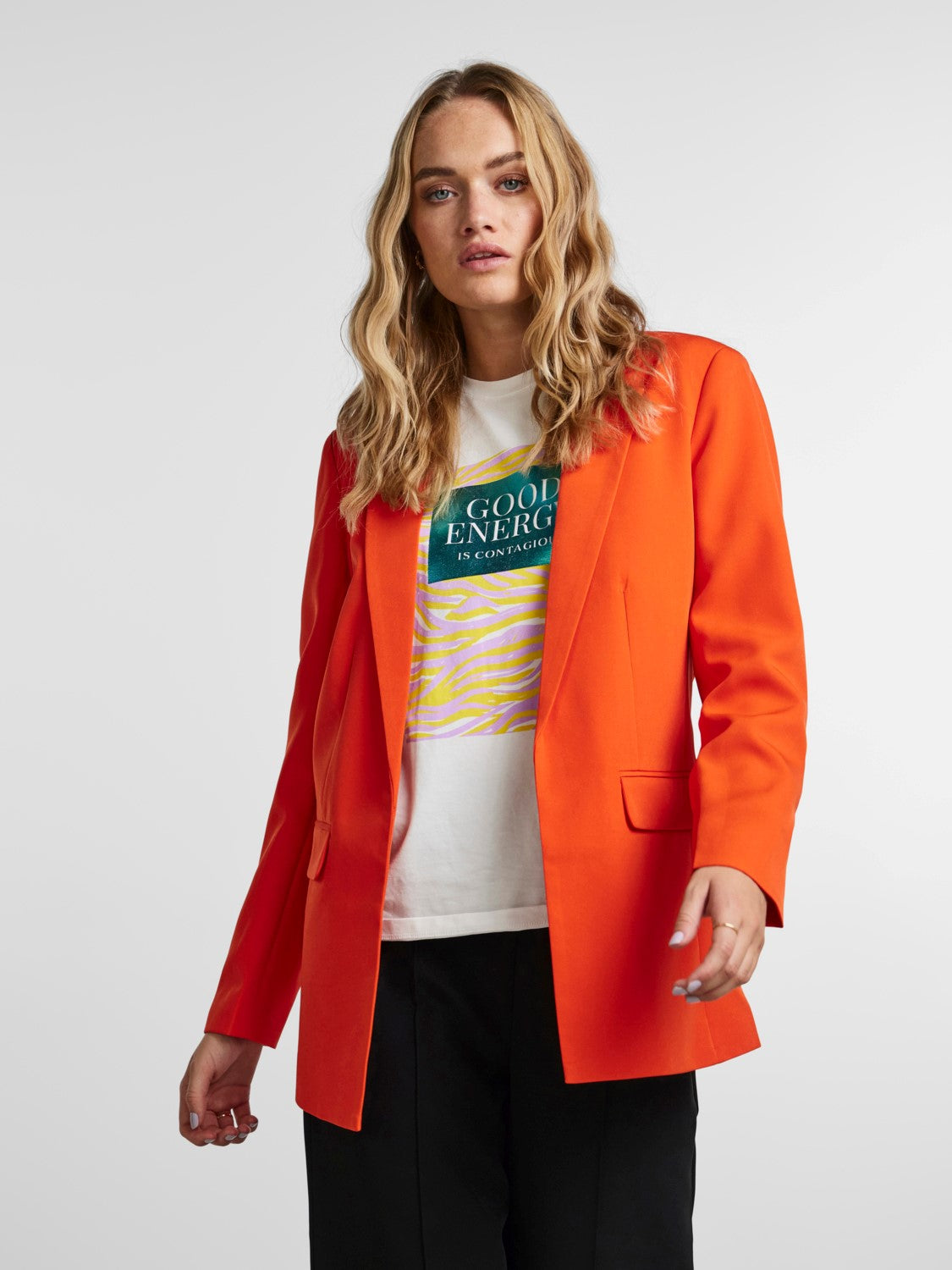 Orange oversized blazer