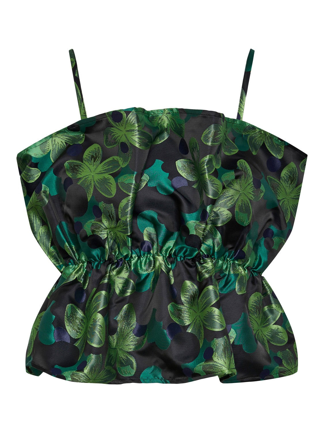 Inna Bandeau Frill Top (Green Flash FLOWERS)