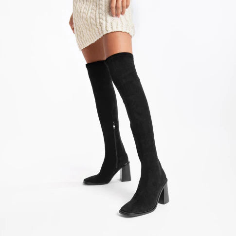 Thigh high black boots