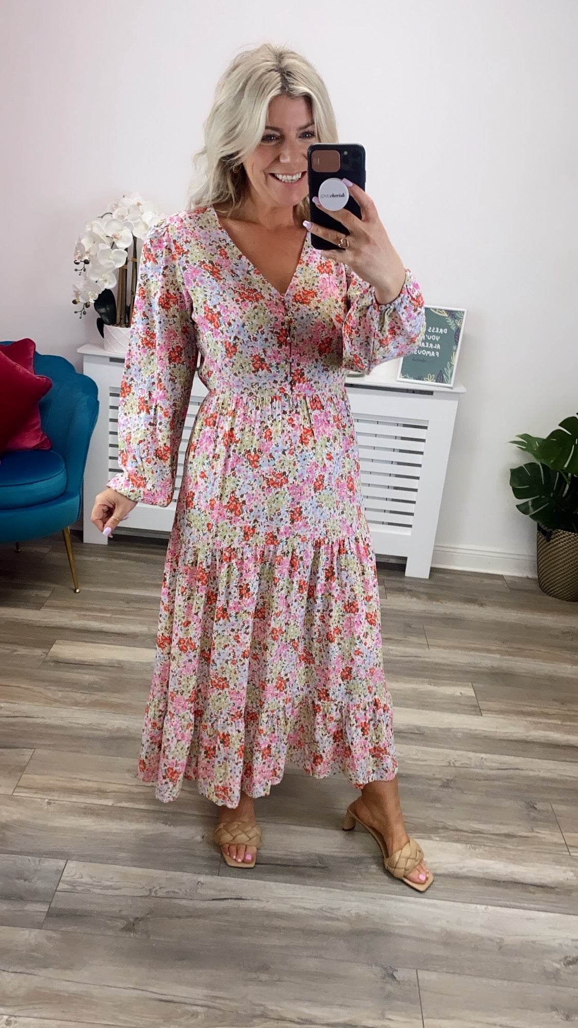 Vikikki V-Neck Midi Dress (Multi)