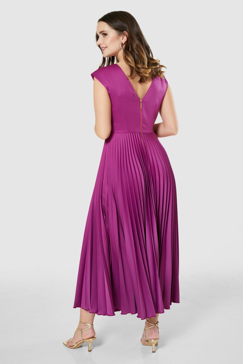Penelope Pleated Dress (Purple)