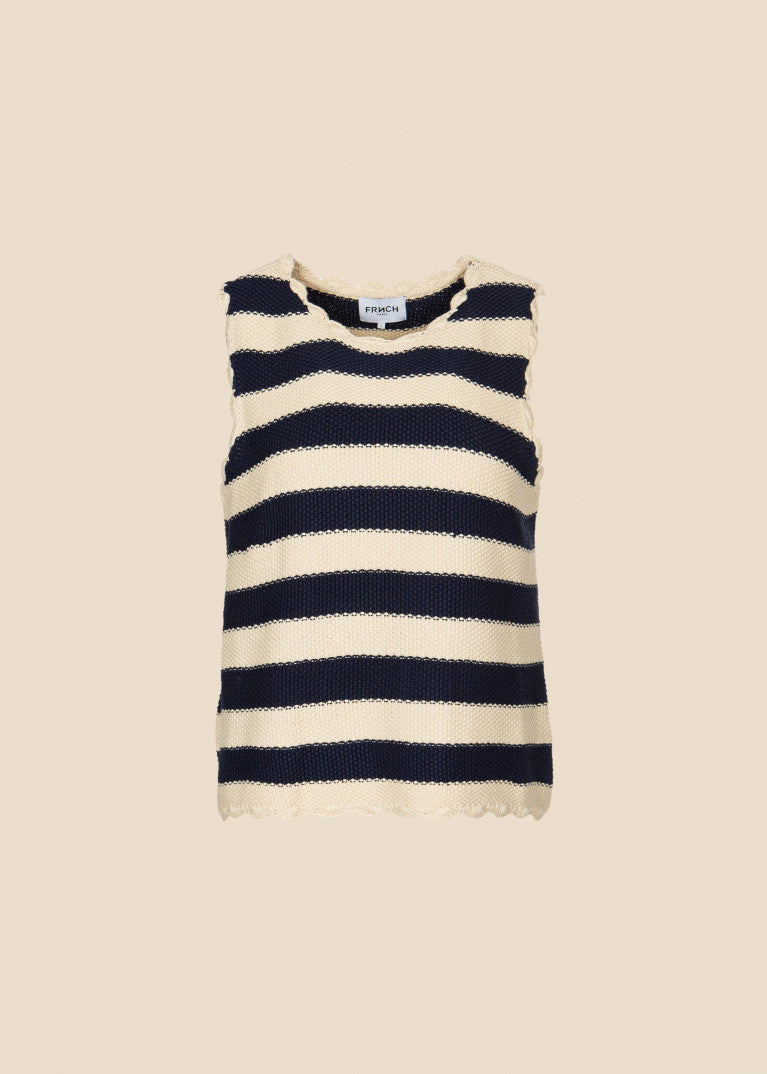 Uma Knit Top (Navy/Cream)