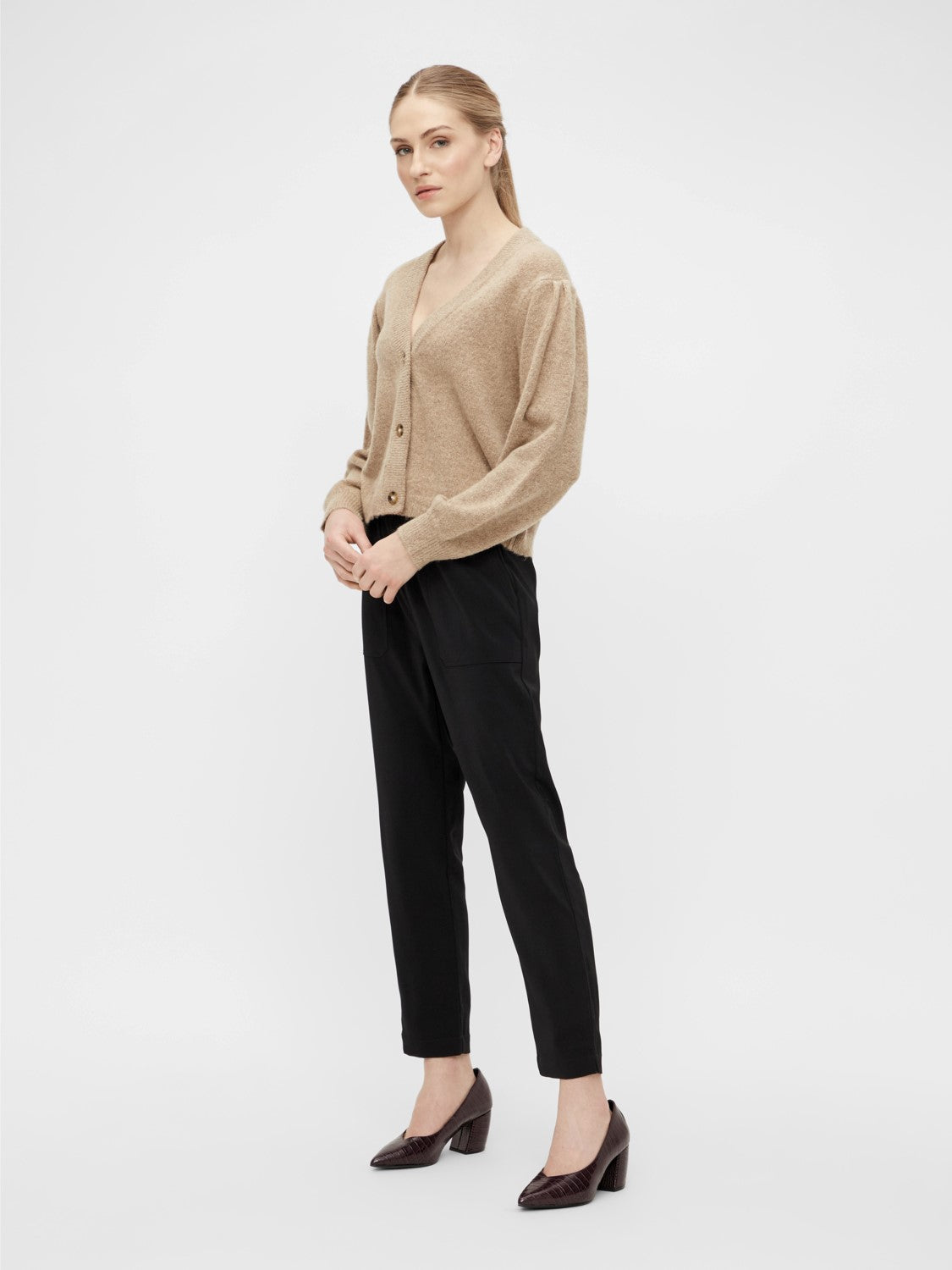 Everly Short Cardigan (Incense/Melange)