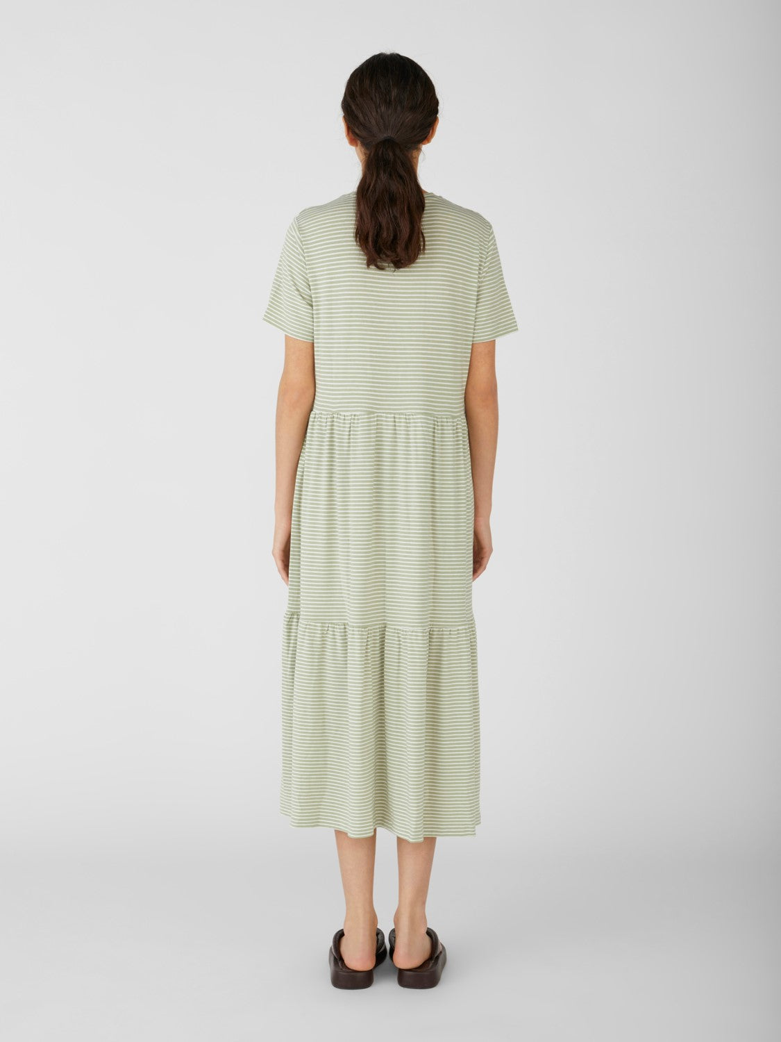 Stephanie Smock Dress (Seagrass/White)
