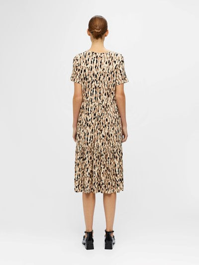 STEPHANIE SHORT SLEEVE DRESS (SANDSHELL ABSTRACT)