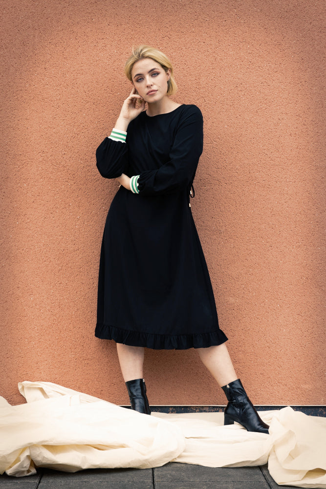 OH MOLLY Black Midi Dress