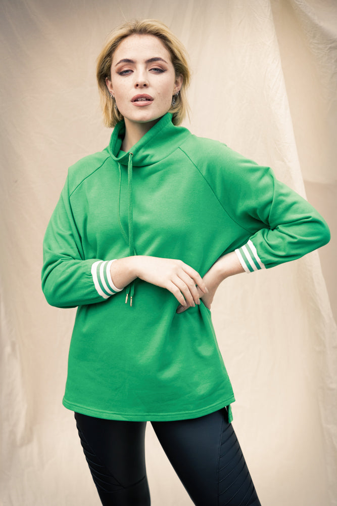 OH MOLLY Cowl Neck Sweater Green