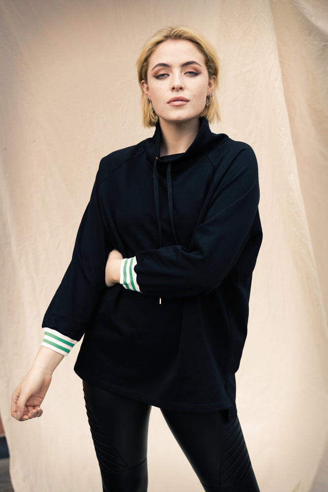 OH MOLLY Cowl Neck Sweater Black