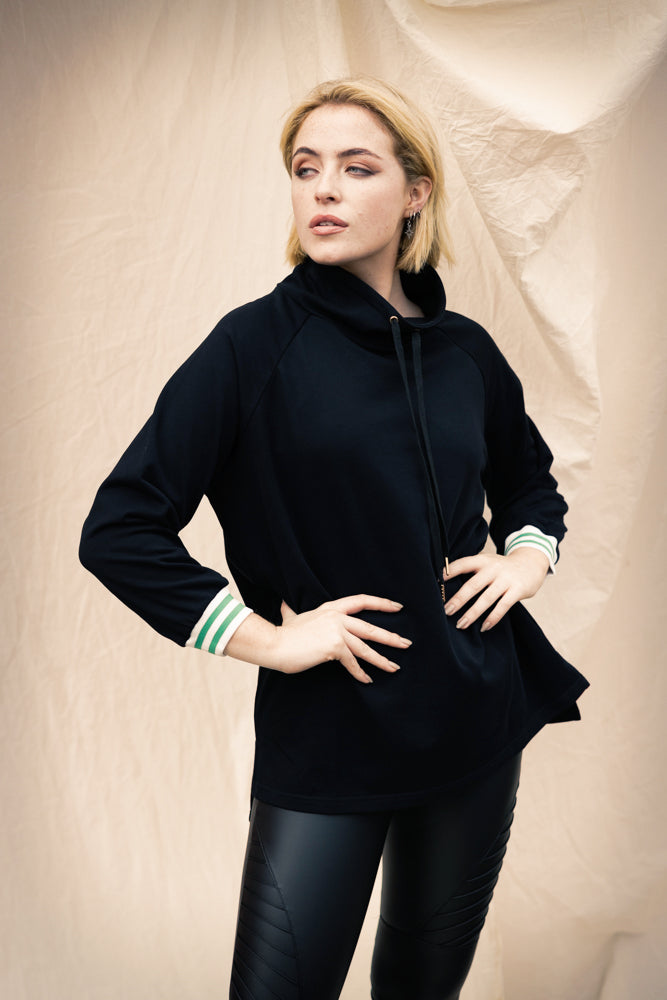 OH MOLLY Cowl Neck Sweater Black