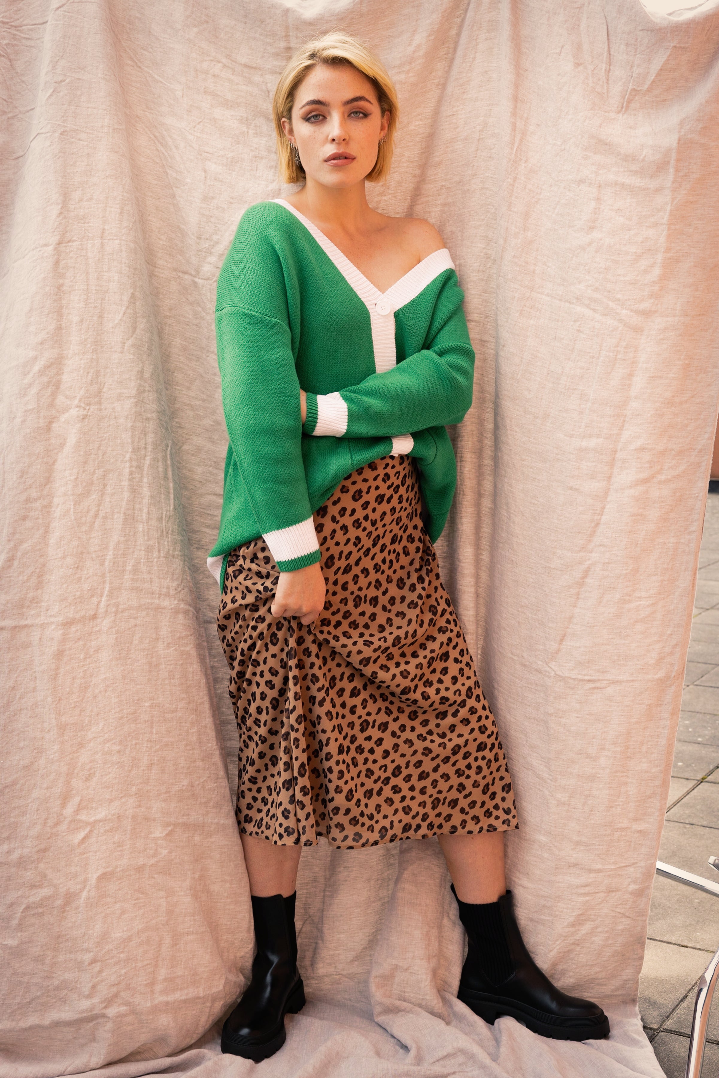 OH MOLLY Leopard Midi Skirt