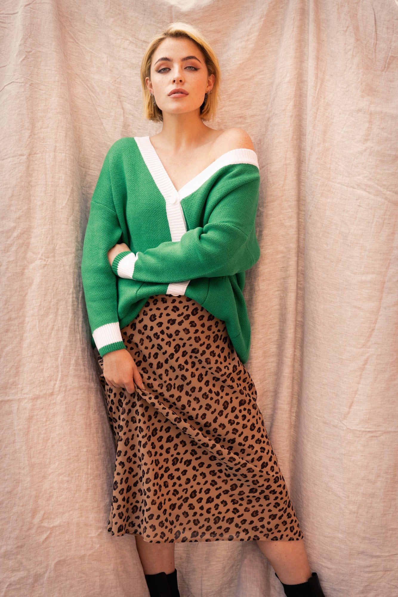 OH MOLLY Leopard Midi Skirt