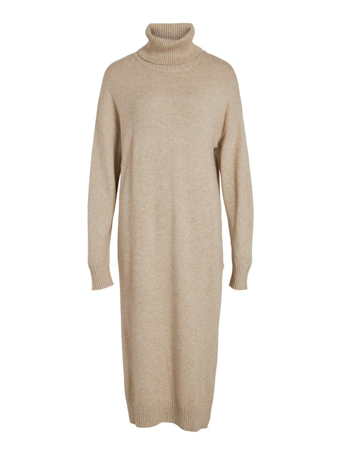 Viril Roll Neck Midi Dress (Natural Melange)
