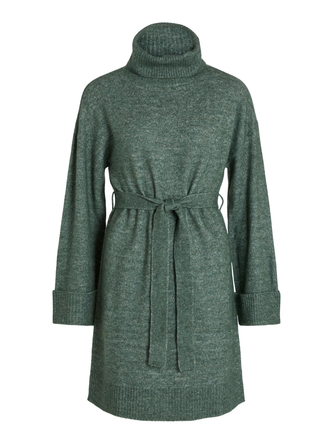 Lara Roll Neck Knit Dress (Pine Needle)