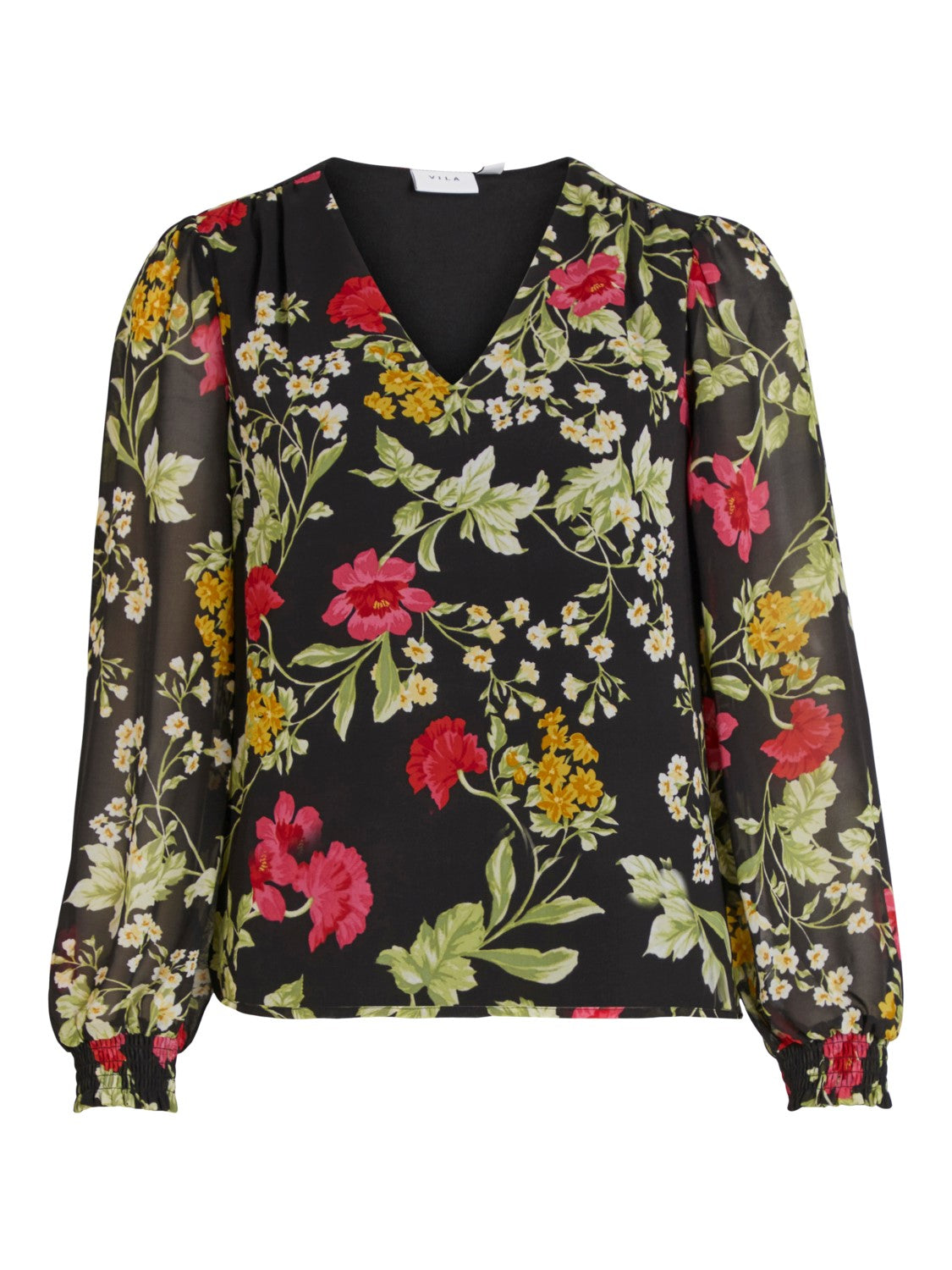 Della Top (Black/Floral)