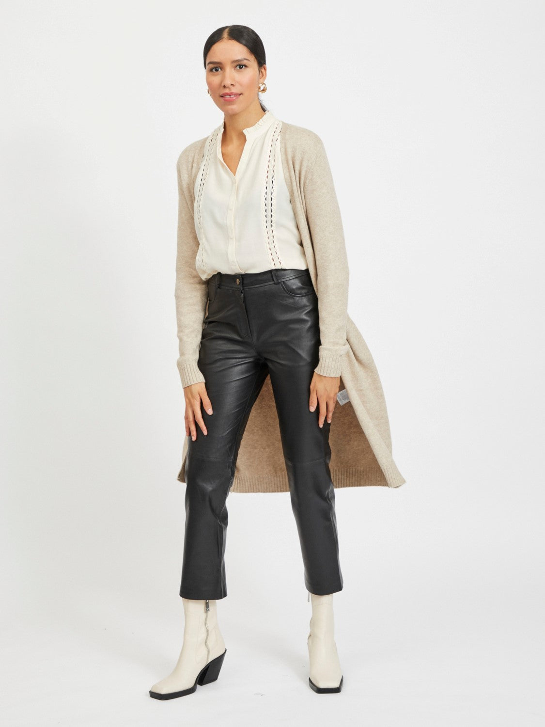 Neutral Longline Cardigan Vila