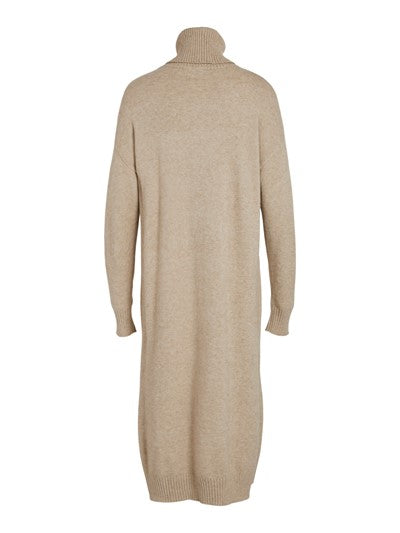 Viril Roll Neck Midi Dress (Natural Melange)