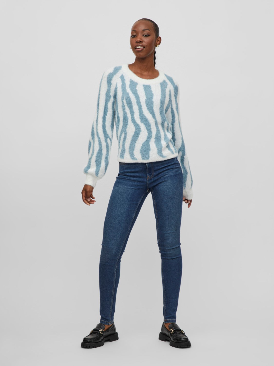 Ello Knit Top (White Alyssum /tourmaline)