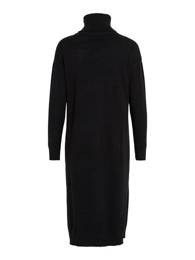Viril Roll Neck Midi Dress (Black)