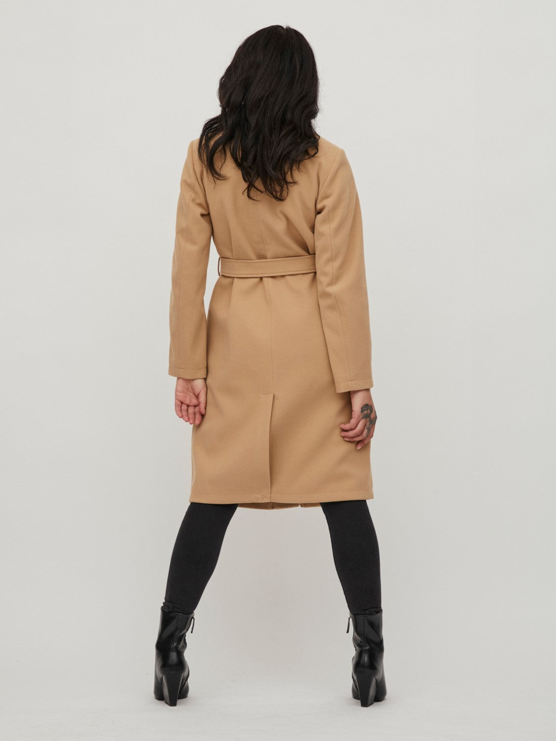 Poko Long Belted Coat (Sesame)