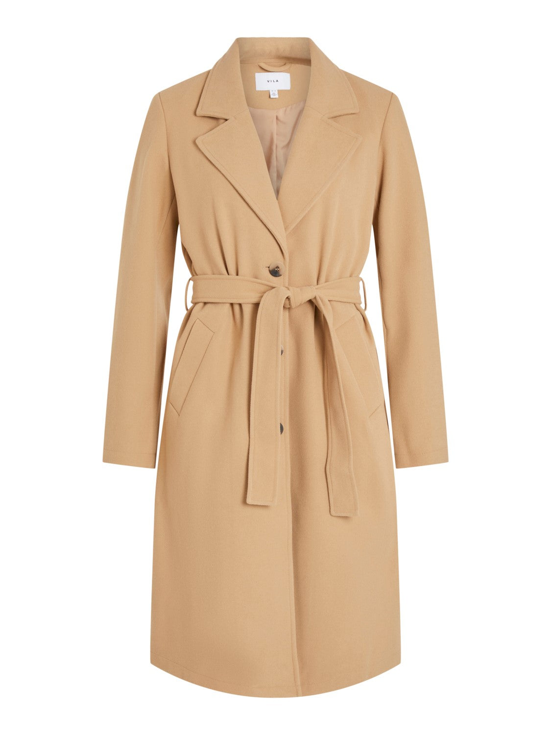 Poko Long Belted Coat (Sesame)