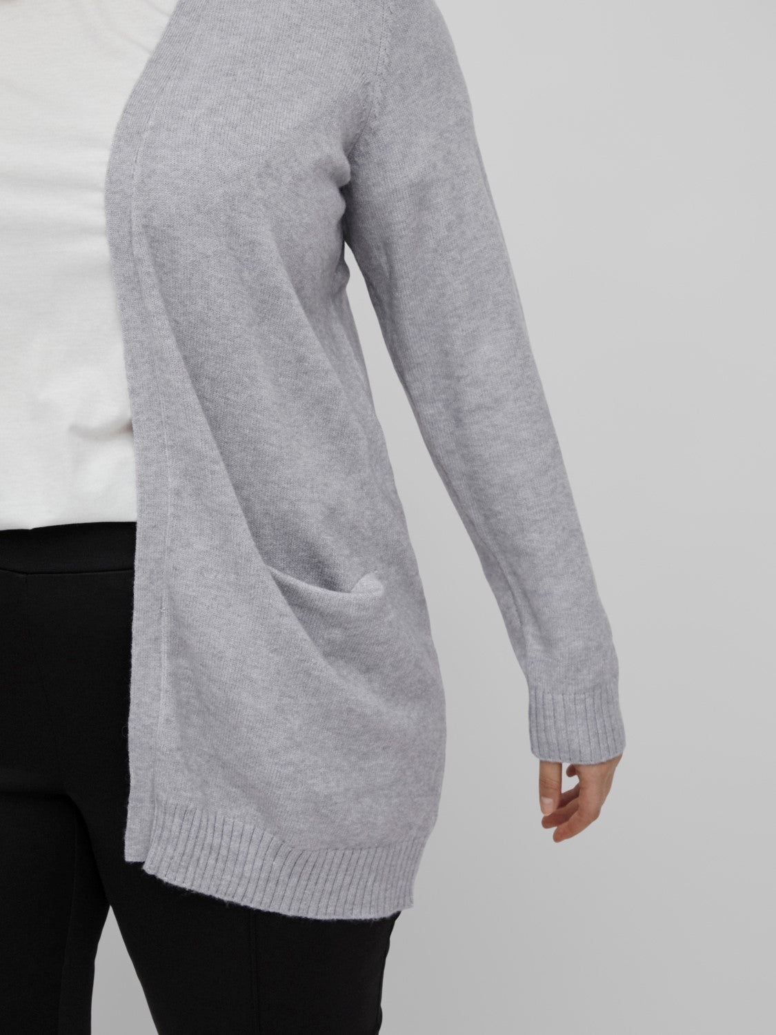 Viril Open Knit Cardigan (Light Grey Melange)
