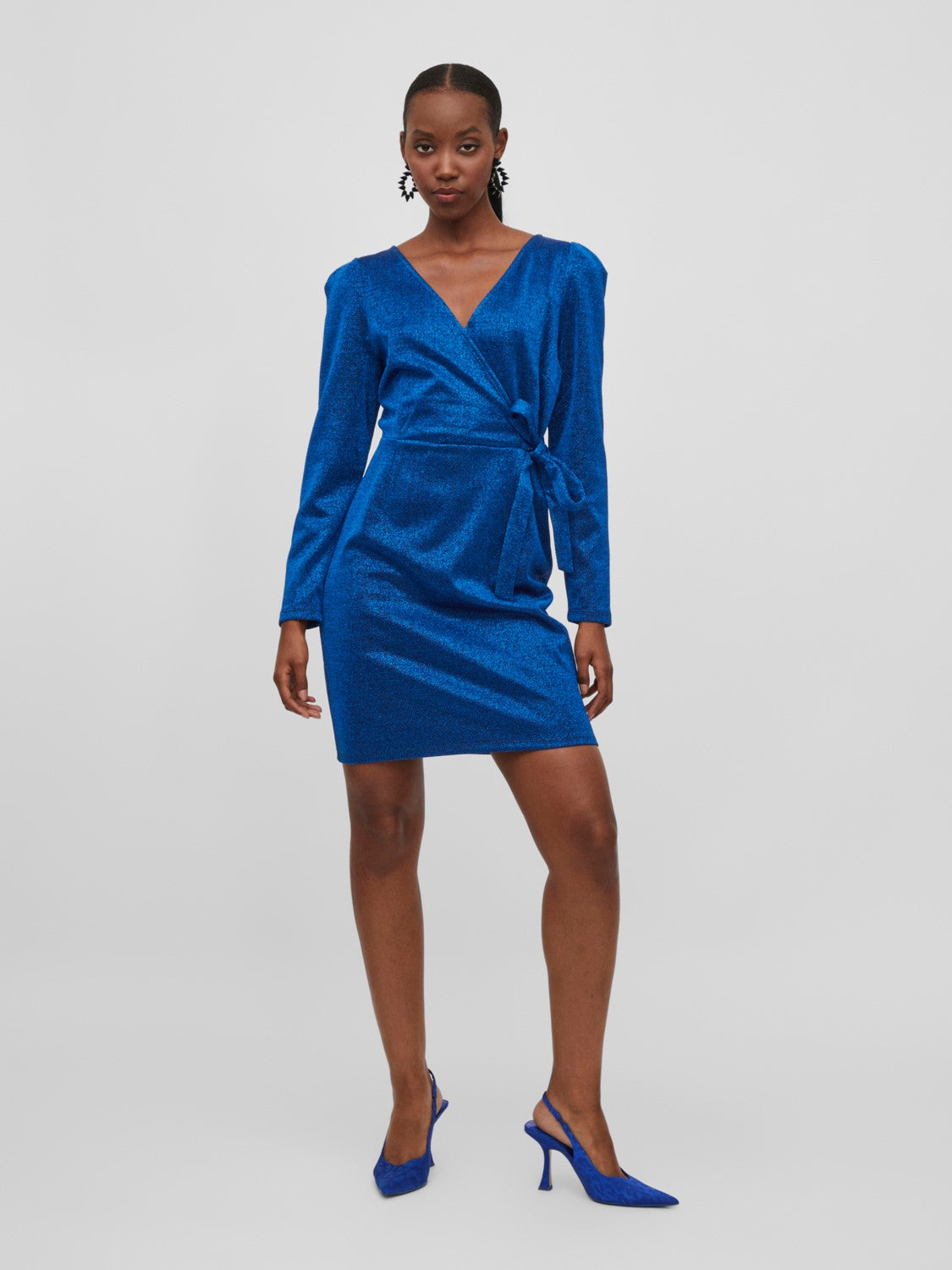 Ileo V-Neck Wrap Dress (Mazarine Blue)