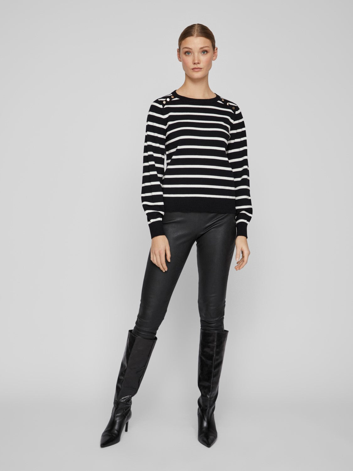 Ella Stripe Top (Black WHITE ALYSSUM)