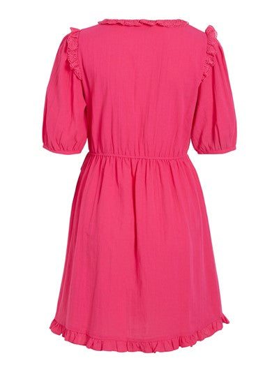 LIPA V-NECK DRESS (PINK YARROW)