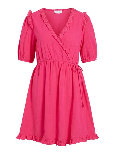 LIPA V-NECK DRESS (PINK YARROW)