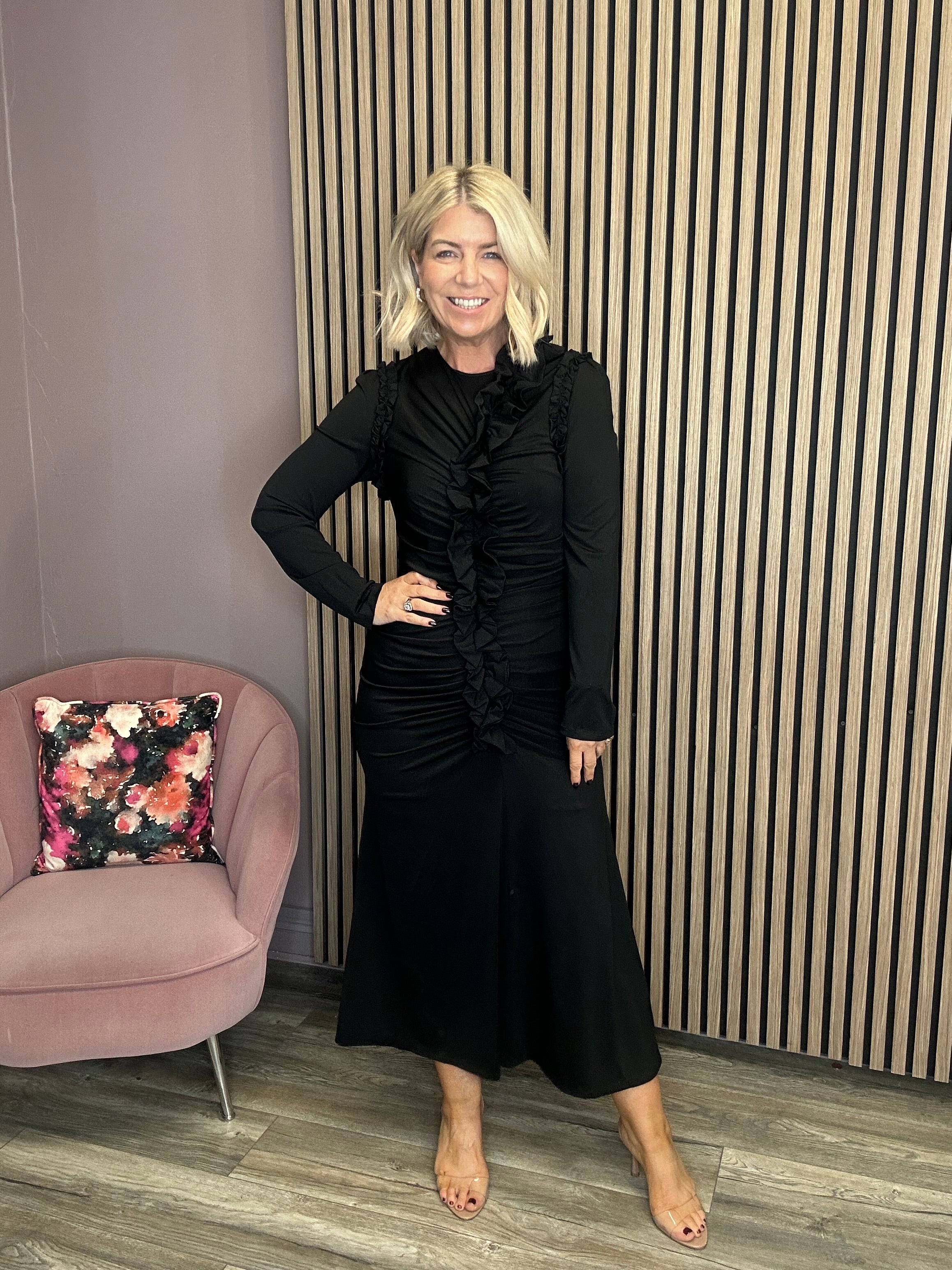 Nora Long Sleeve Dress (Black)