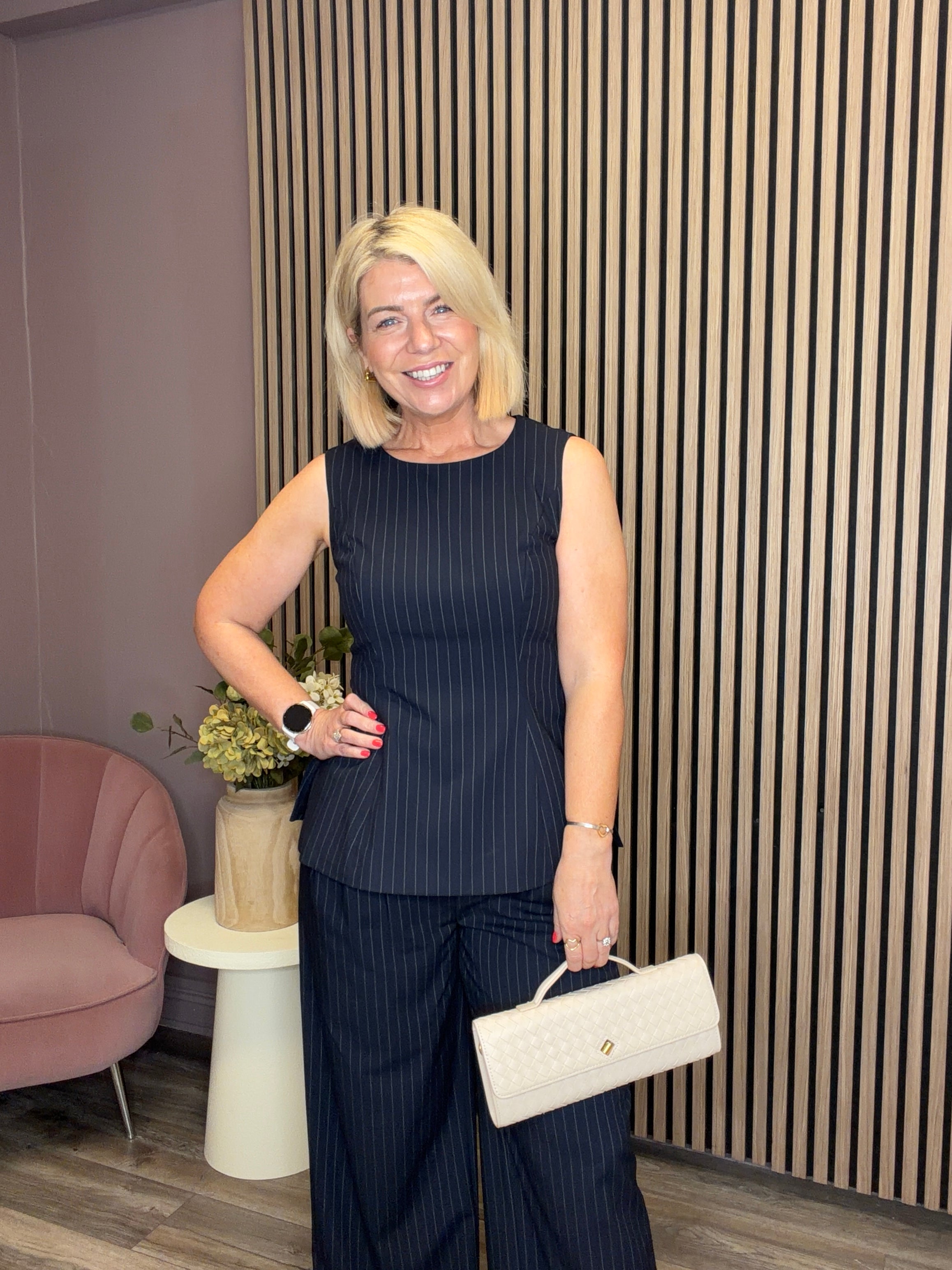 Kasia Peplum Top (Sky Captain/Birch)