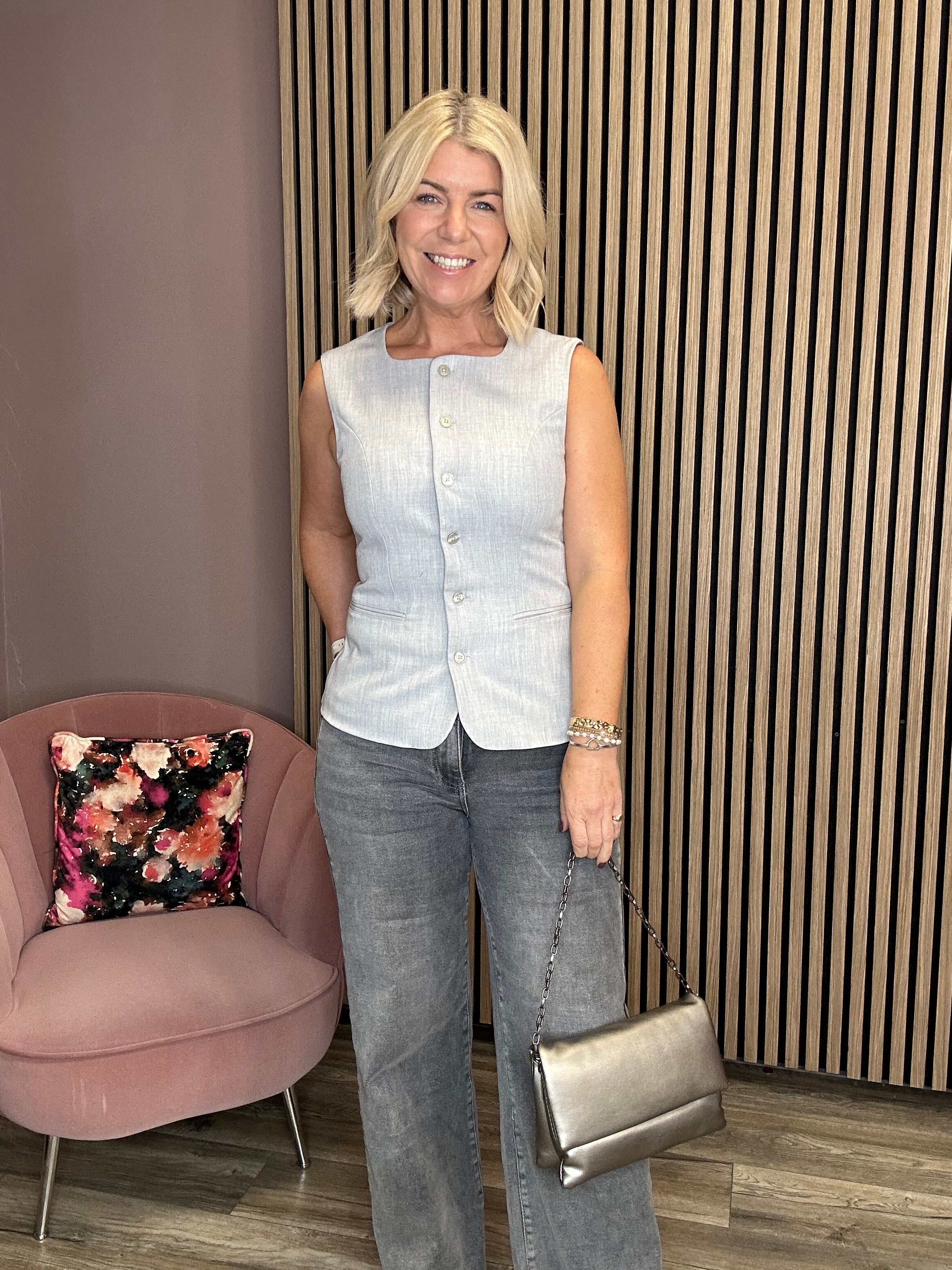 Abigail Waistcoat (Light Grey/Melange)