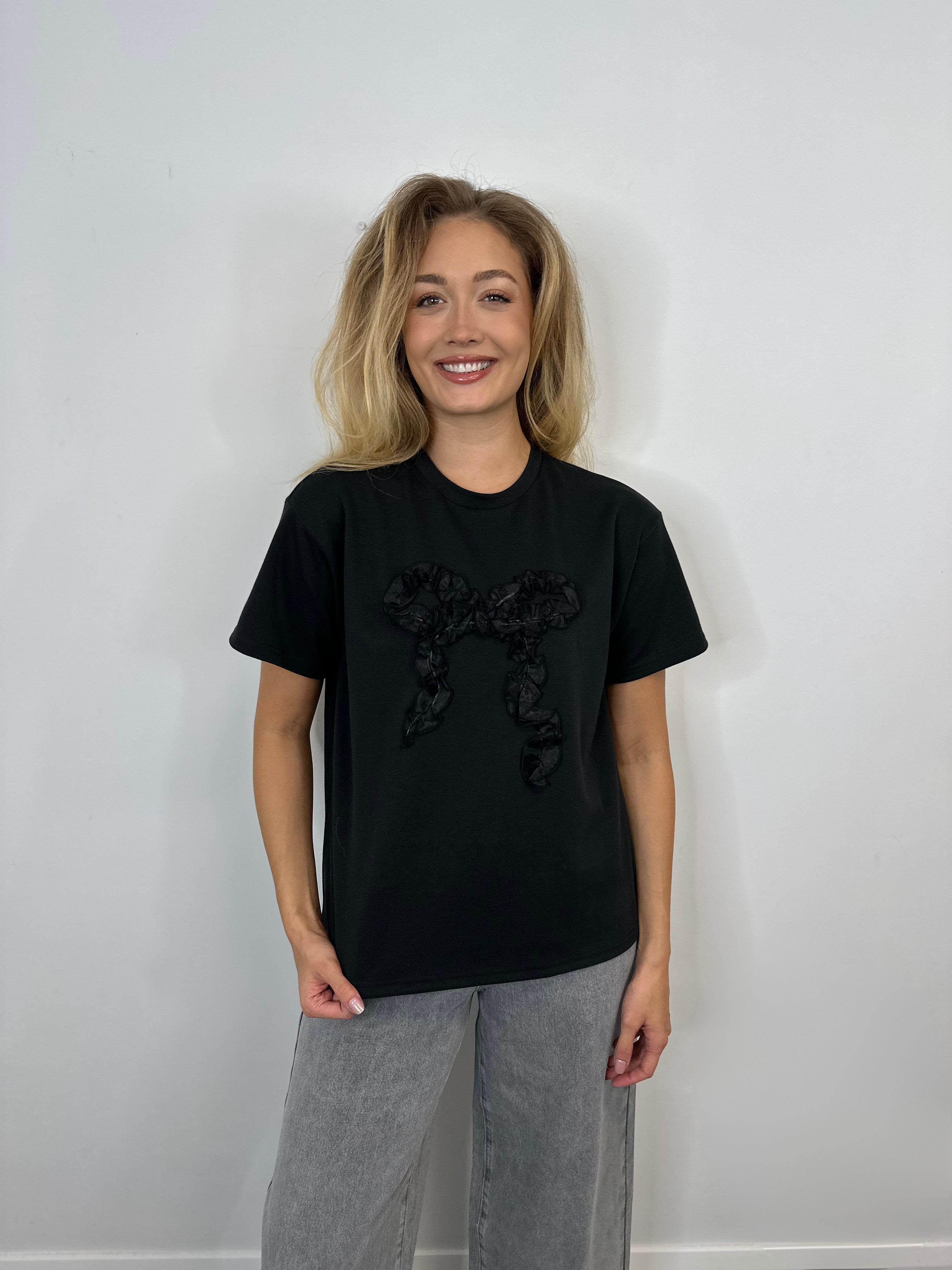 Bella Bow T-Shirt (Black)