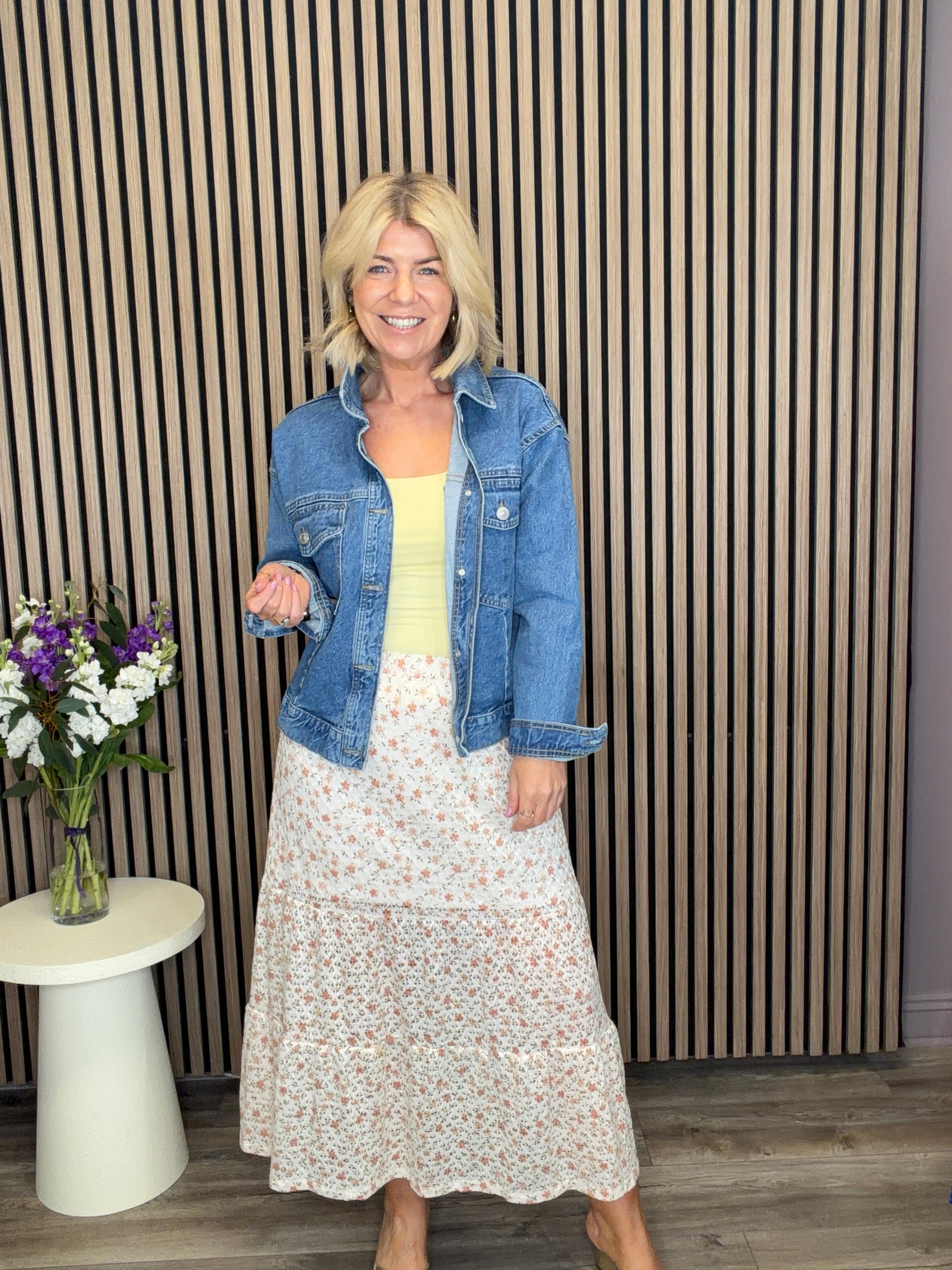 Regina Midi Skirt (Cloud Dancer)