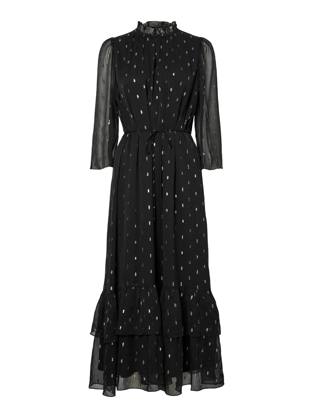 Mena Long Dress (Black/Silver)