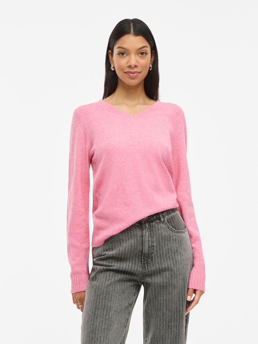 Miela V-Neck Jumper (Sangria Sunset)