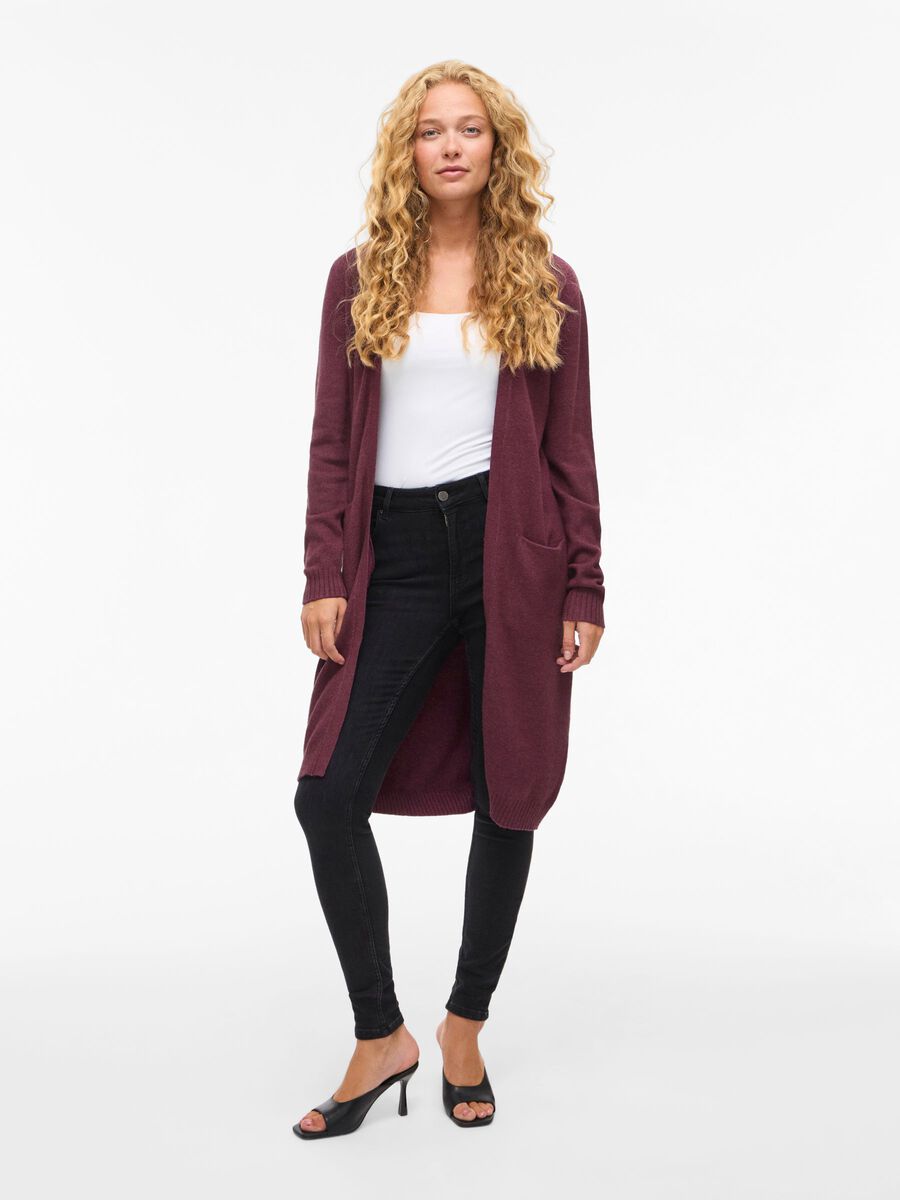 Sian Longline Cardigan (Fig/Dark Melange)