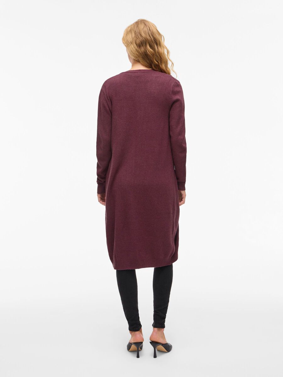 Sian Longline Cardigan (Fig/Dark Melange)