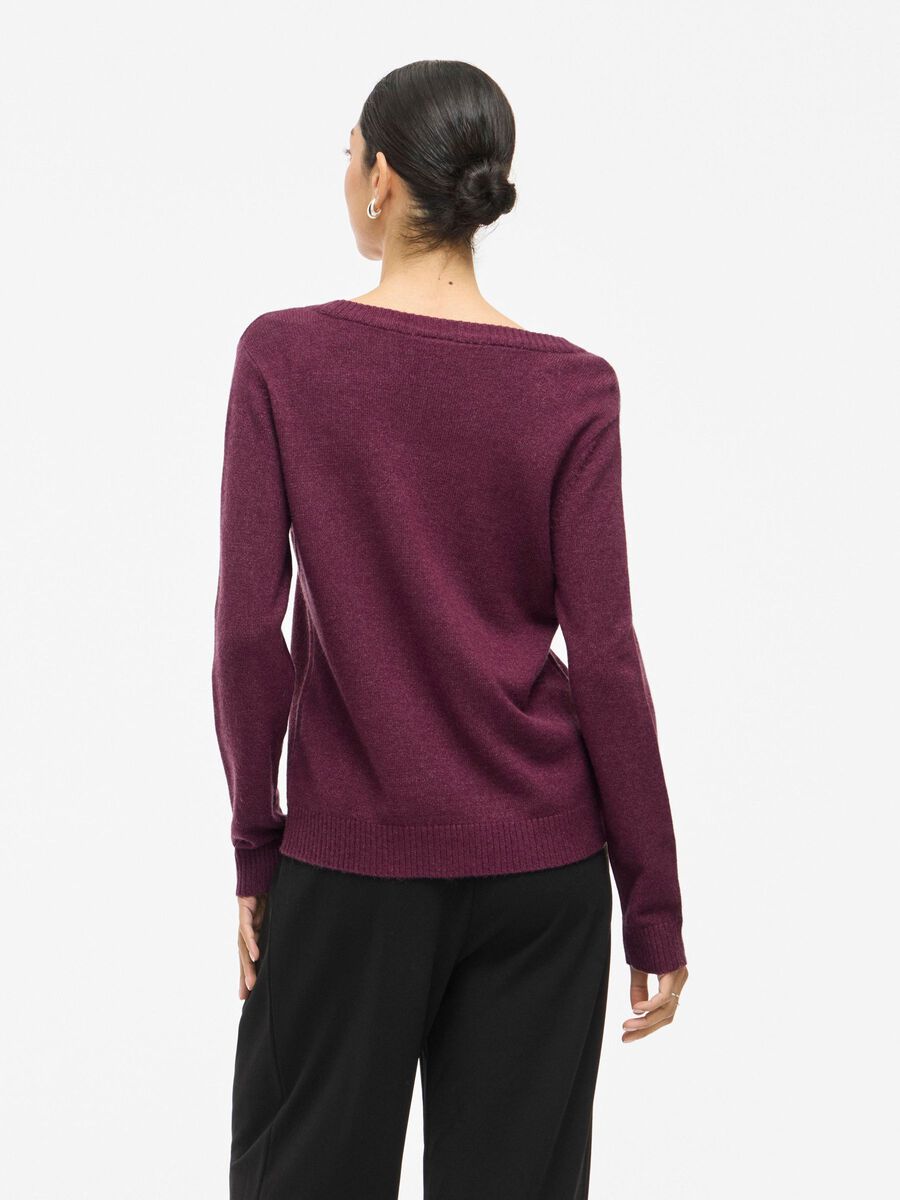 Floria Knitted Jumper (Fig/Dark Melange)