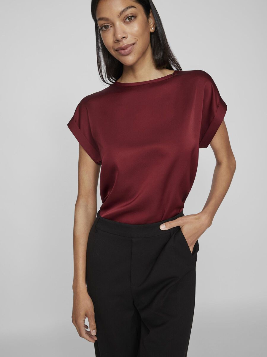 Elle Satin Top (Cabernet)