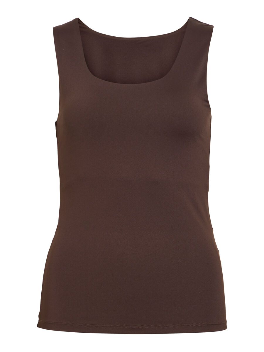 Kennza O-Neck Tank Top (Coffee Bean)