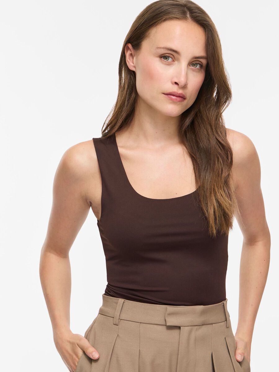 Kennza O-Neck Tank Top (Coffee Bean)