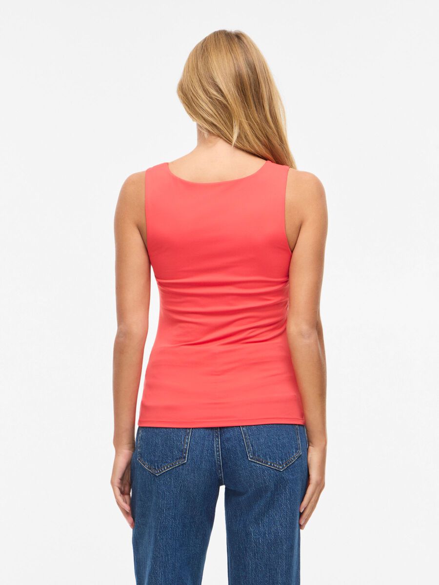 Kennza O-Neck Tank Top (Hibiscus)