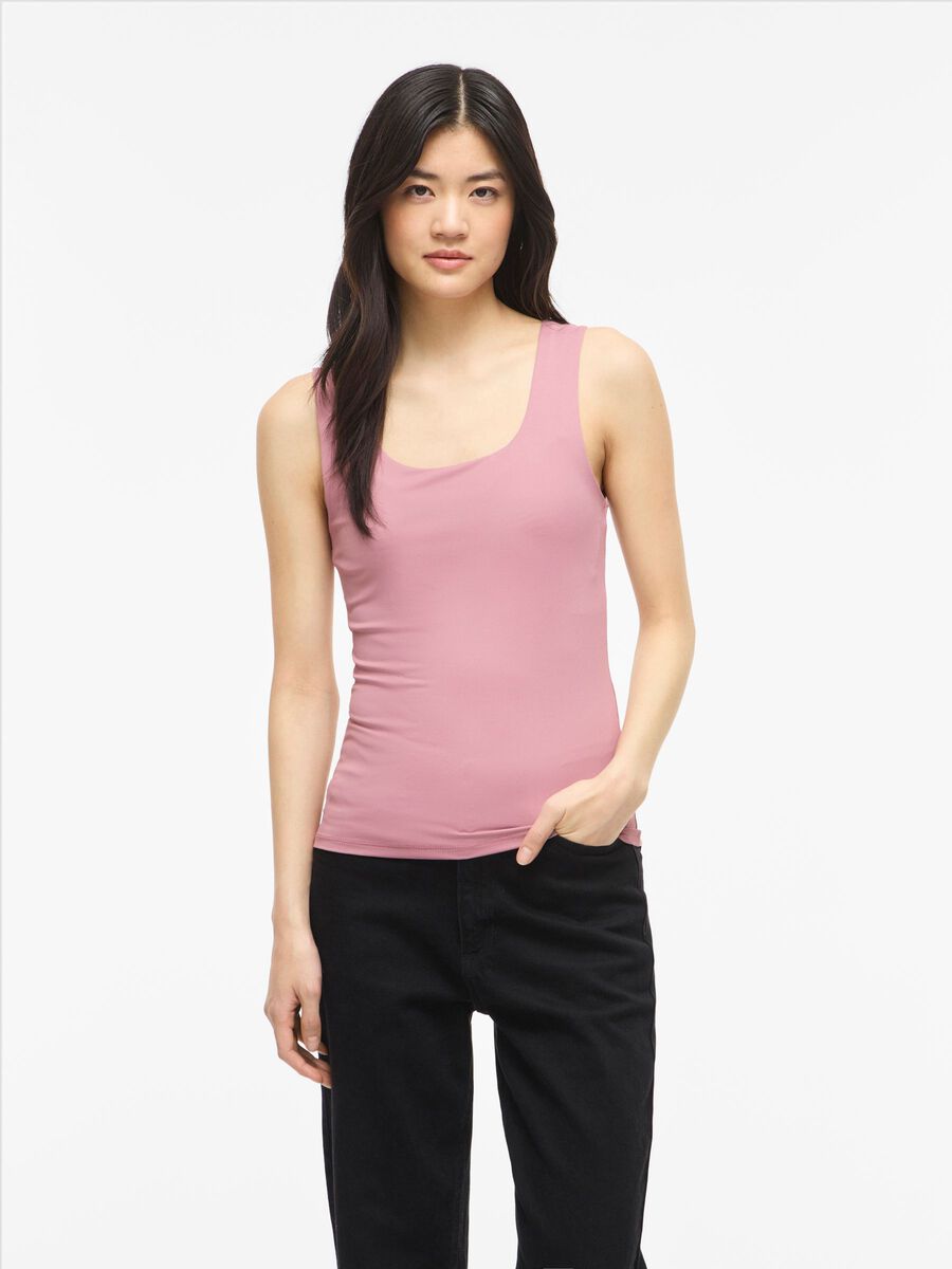 Kennza O-Neck Tank Top (Rose)