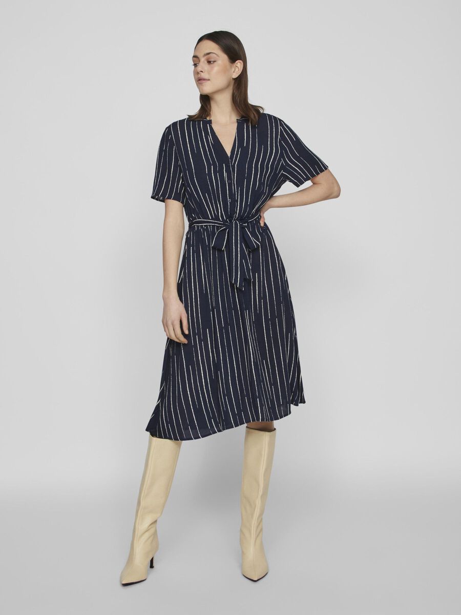 Ashly Short Sleeve Midi Dress (Navy/Gia)