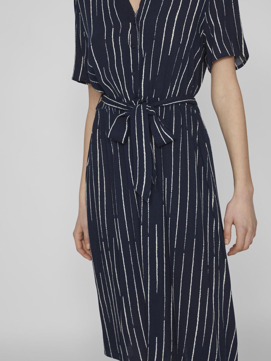 Ashly Short Sleeve Midi Dress (Navy/Gia)