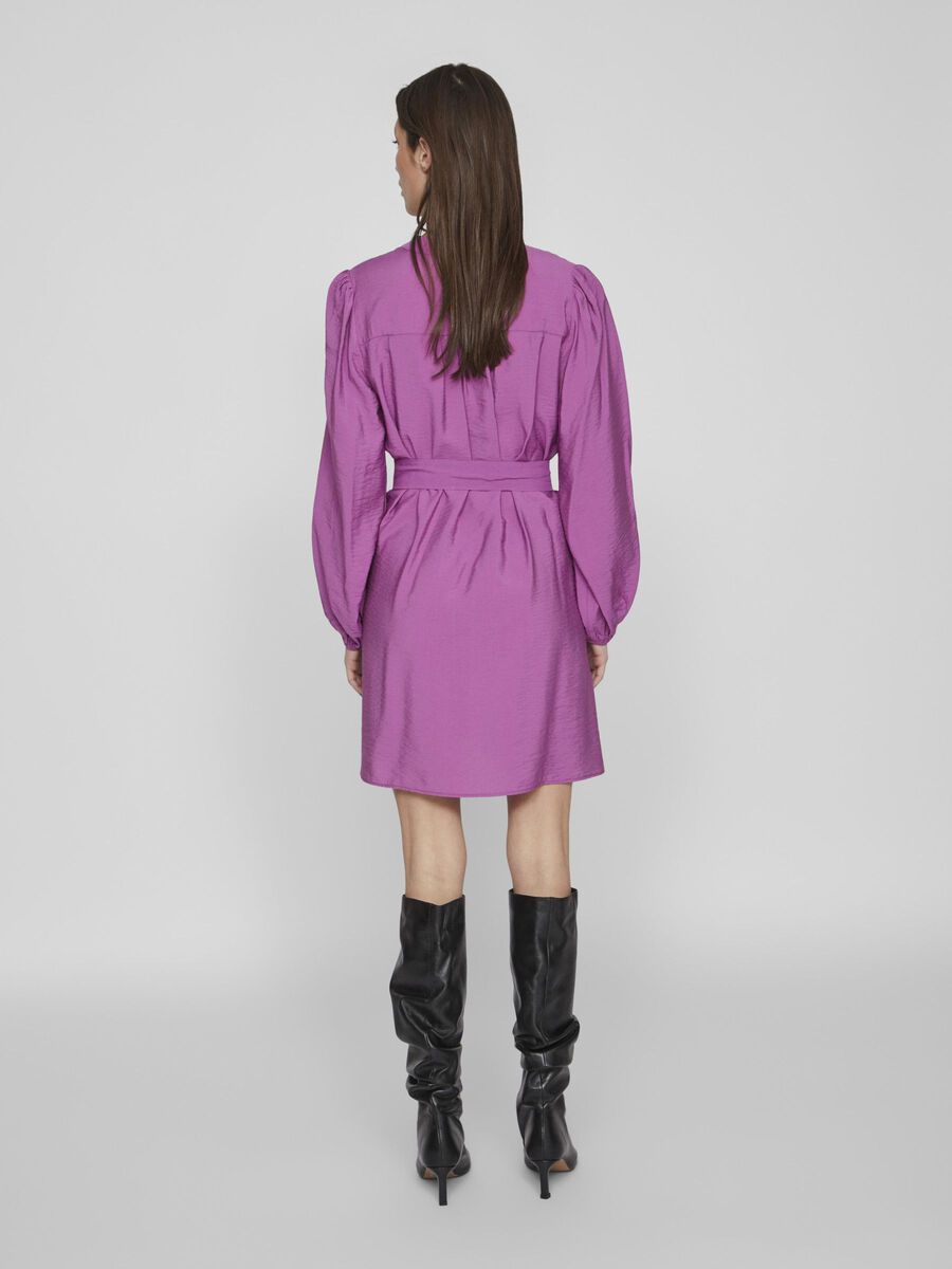 VANDY L/S SHORT DRESS (CATTLEYA ORCHID)