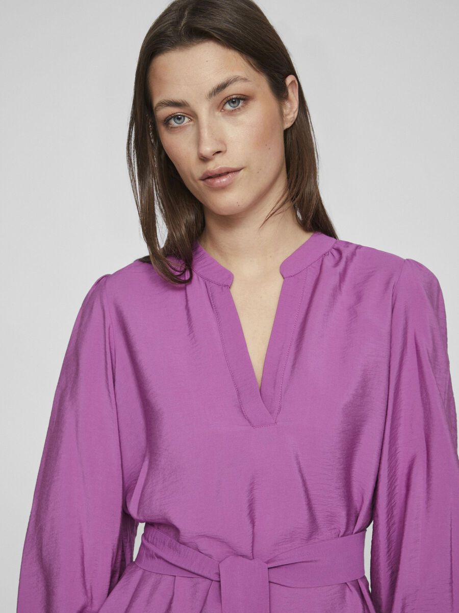 VANDY L/S SHORT DRESS (CATTLEYA ORCHID)