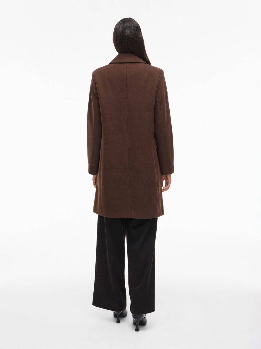 Claudia Button Coat (Coffee Bean)